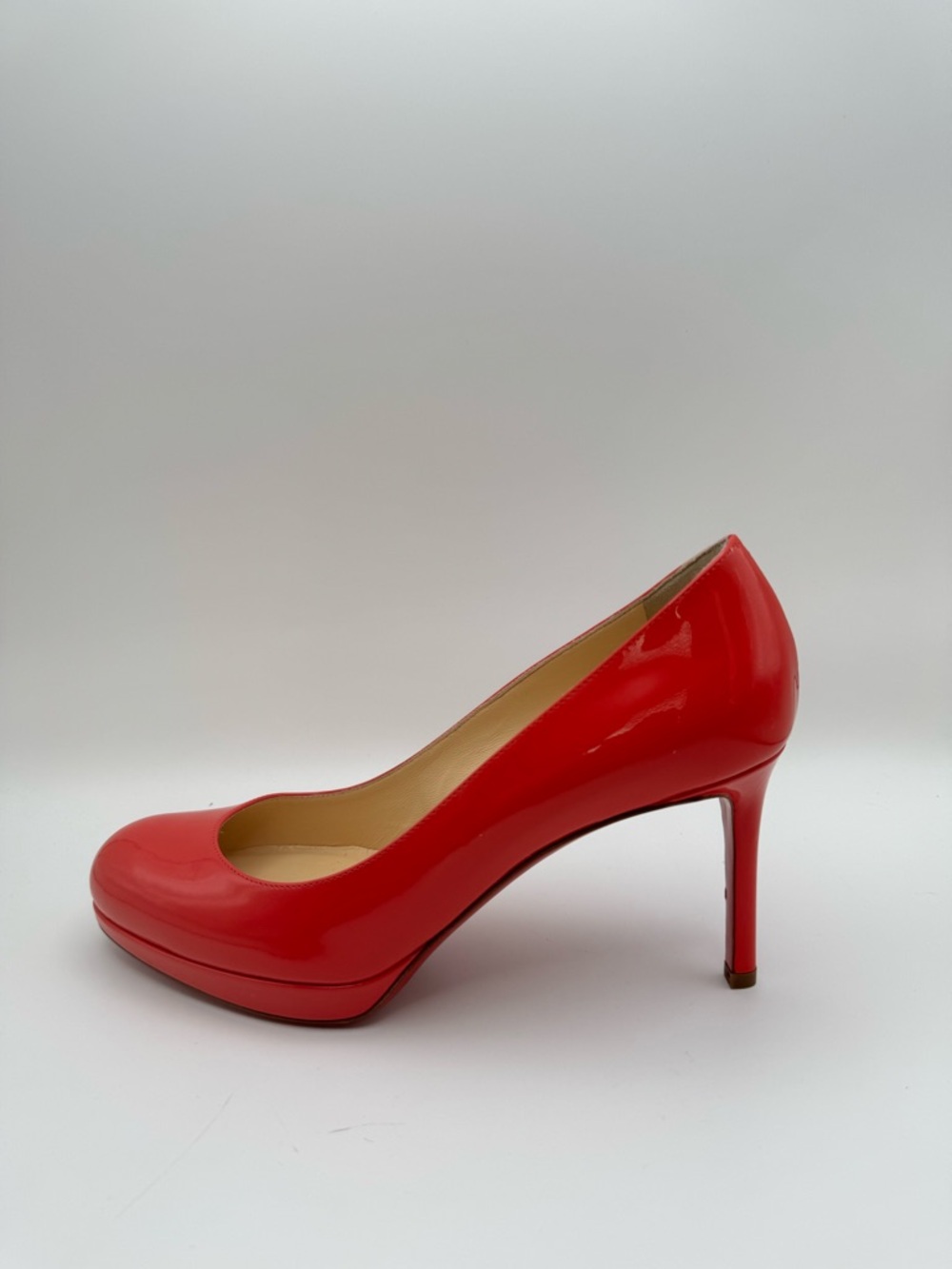 Christian Louboutin Corneille 100 Patent Coral Platform Pump Heels 37 - Picture 2 of 8